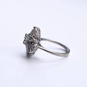 Vintage White Gold Diamond Cluster Ring