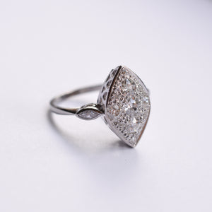 Vintage Platinum Marquise Shape Diamond Ring