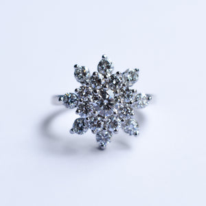 White Gold Diamond Cluster Ring