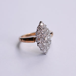 Vintage Marquise Shape Diamond Cluster Ring