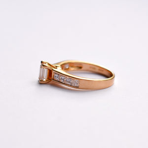 Vintage Emerald Cut Diamond Engagement Ring