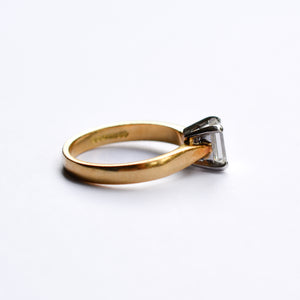 Vintage Emerald Cut Diamond Solitaire Ring