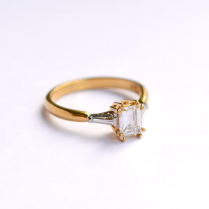 Vintage Emerald Cut Diamond Engagement Ring