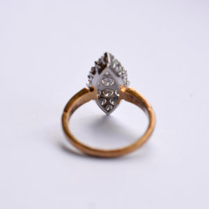Vintage Marquise Shape Diamond Cluster Ring