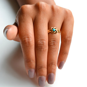 Victorian 18ct Turquoise Knot Ring