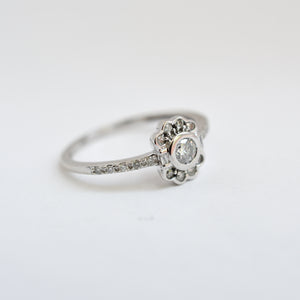 Cute Floral Style Diamond Dress Ring With Certification