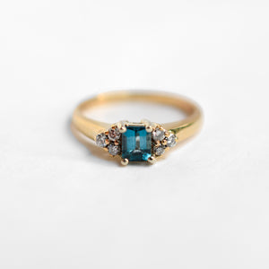 Vintage Blue Topaz and Diamond Ring