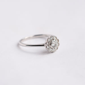 18ct White Gold Diamond Cluster Engagement Ring