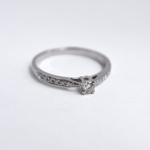 Elegant White Gold Diamond Ring