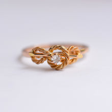 Load image into Gallery viewer, Victorian Stick Pin Conversion Ring with Diamond
