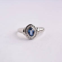 Load image into Gallery viewer, Dreamy Blue Sapphire and Diamond Cluster Ring
