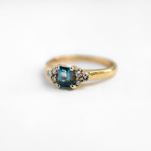 Vintage Blue Topaz and Diamond Ring