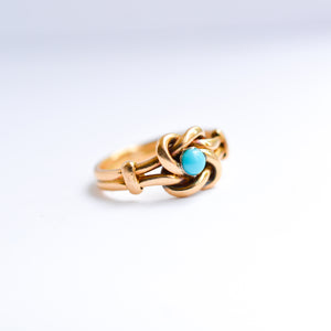 Victorian 18ct Turquoise Knot Ring