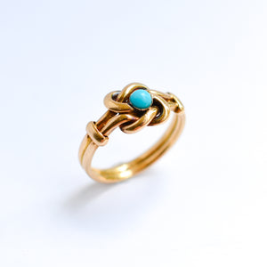 Victorian 18ct Turquoise Knot Ring