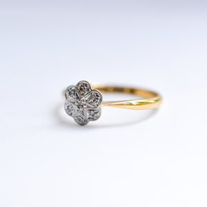 Vintage Diamond Cluster Ring with Star Shaped Setting