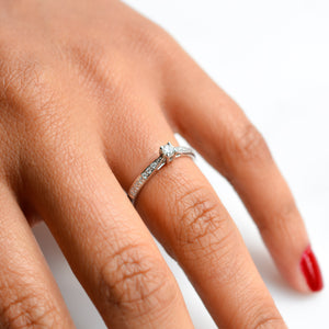 Elegant White Gold Diamond Ring