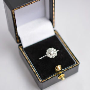 18ct White Gold Diamond Cluster Engagement Ring