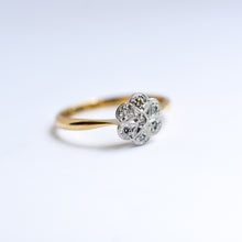 Load image into Gallery viewer, Vintage Diamond Cluster Ring with Star Shaped Setting
