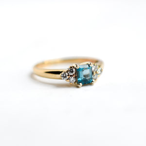 Vintage Blue Topaz and Diamond Ring