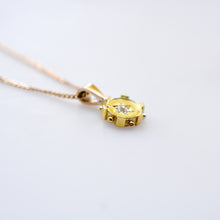 Load image into Gallery viewer, Gold Victorian Etruscan Revival Diamond Pendant &amp; Chain
