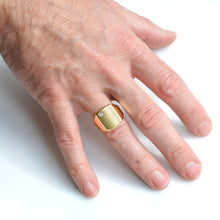 Load image into Gallery viewer, XL Gold Signet Ring with Diamond
