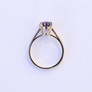 Vintage oval amethyst solitaire ring