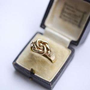 Chunky vintage gold love knot ring