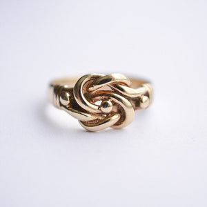 Chunky vintage gold love knot ring