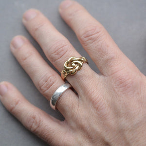 Chunky vintage gold love knot ring