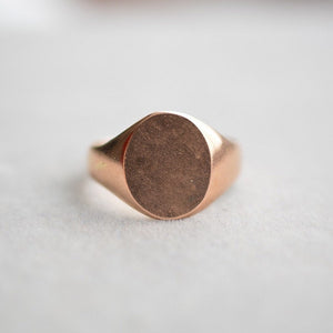 Antique Rose gold signet ring