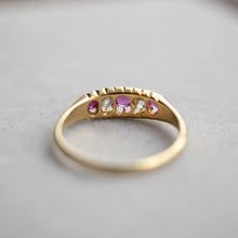 Load image into Gallery viewer, Late Victorian 18ct ruby and diamond five stone ring
