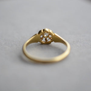 Antique old cut diamond cluster engagement ring