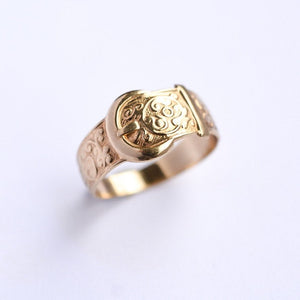 Vintage gold buckle ring