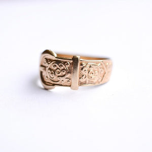 Vintage gold buckle ring