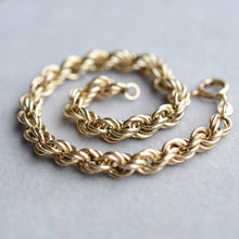 Load image into Gallery viewer, Vintage 9ct gold rope link bracelet 20cm
