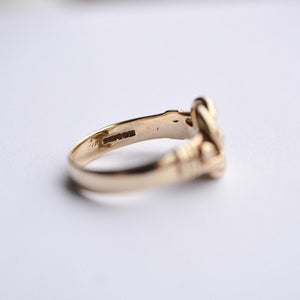 Chunky vintage gold love knot ring