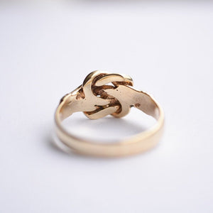 Chunky vintage gold love knot ring