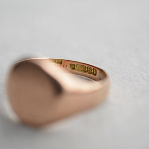 Antique Rose gold signet ring