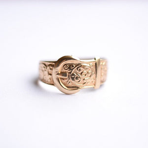 Vintage gold buckle ring