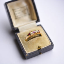 Load image into Gallery viewer, Late Victorian 18ct ruby and diamond five stone ring
