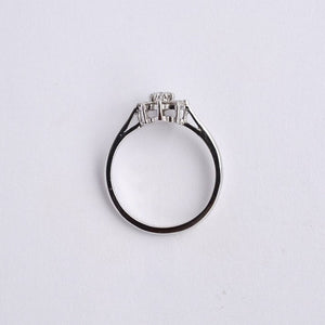 Vintage 18ct white gold diamond cluster engagement ring