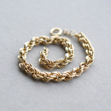 Load image into Gallery viewer, Vintage 9ct gold rope link bracelet 20cm
