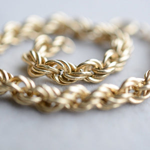 Vintage 9ct gold rope link bracelet 20cm