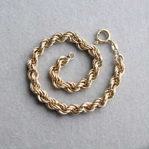 Vintage 9ct gold rope link bracelet 20cm