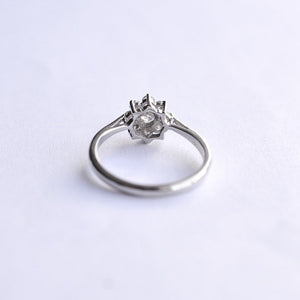 Vintage 18ct white gold diamond cluster engagement ring